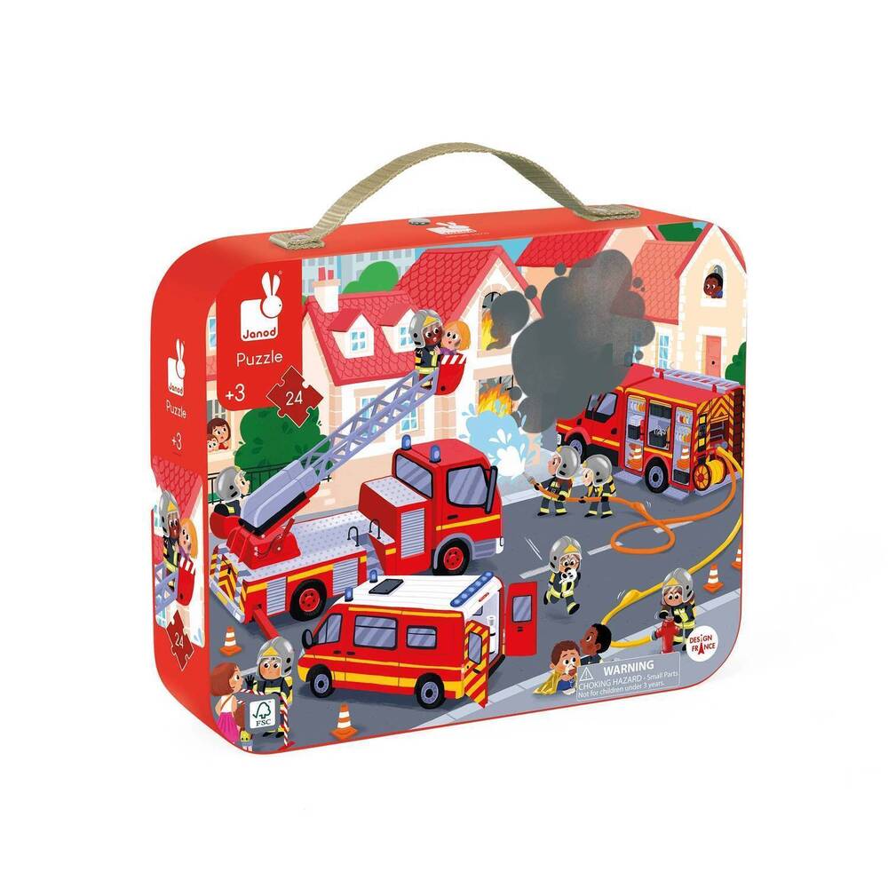 NEW JANOD fireman puzzle - 24 pieces in red